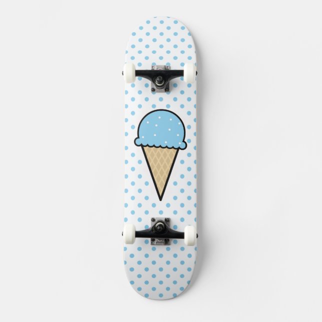 Skateboard Bébé Bleu Ice Crème Cône (Recto)