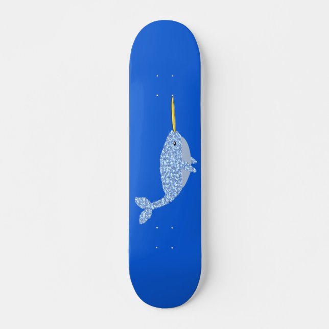 Skateboard Bébé bleu mignon garçon Narwhal (Devant)