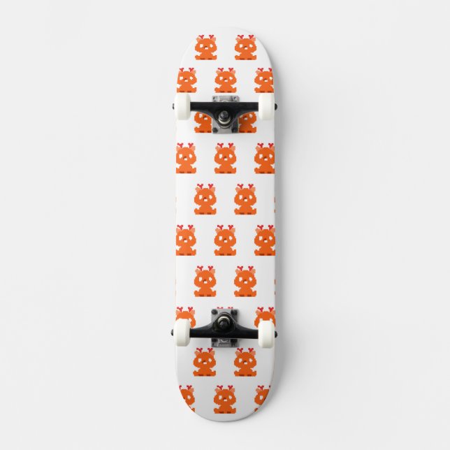 Skateboard Bébé cerf pixelisé mignon (Recto)