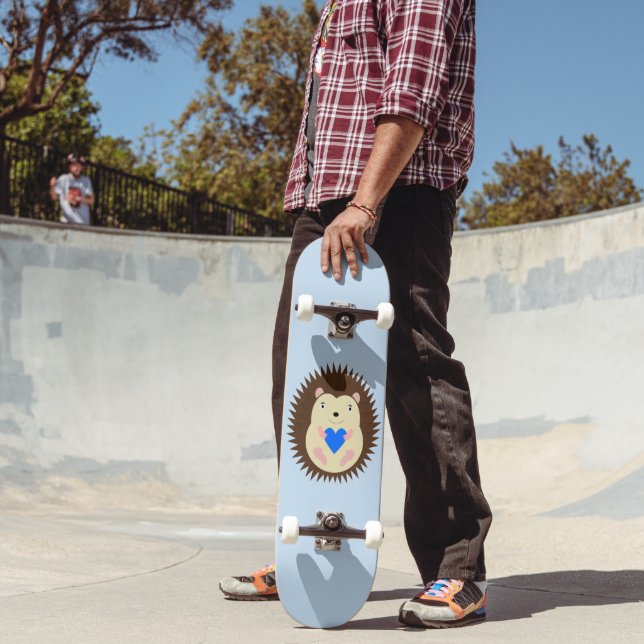 Skateboard Bébé Garçon Cœur Hérisson Bleu (Extérieur 2)