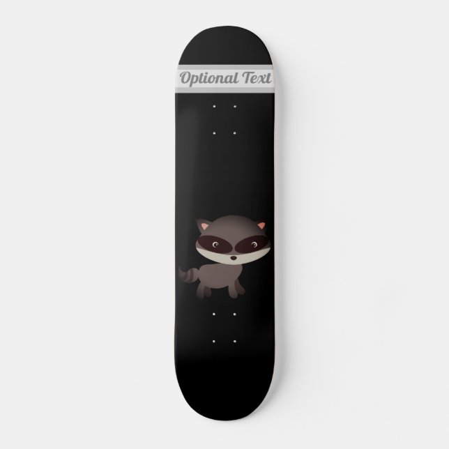 Skateboard Bébé mignon Raccoon avec fleurs (Recto)
