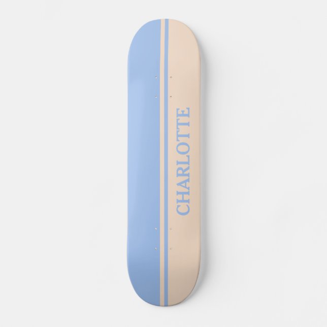 Skateboard Bébé rose et bleu (Recto)
