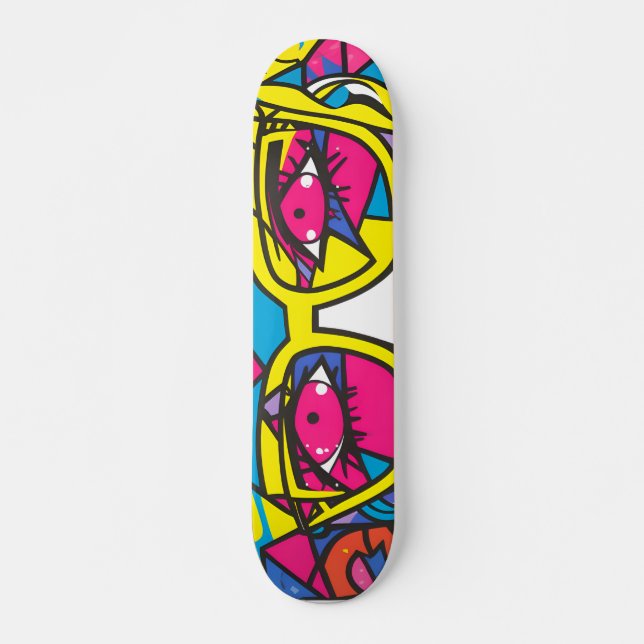 Skateboard Belle femme graffiti murale (Devant)