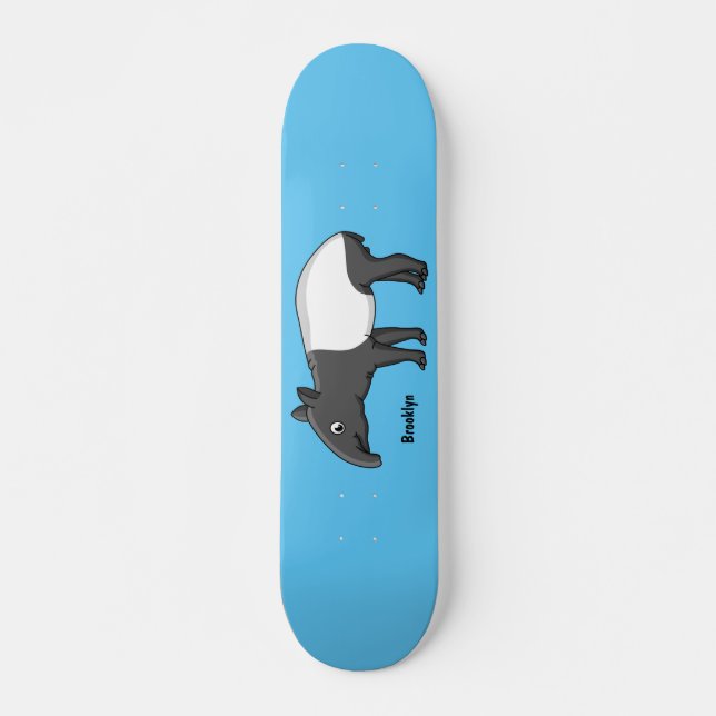 Skateboard Belle illustration de tapir de dessin animé (Devant)