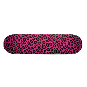 Skateboard Belle parties scintillant léopard rose chaud brill