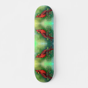 Skateboard Belle peinture du Cardinal rouge du Nord 