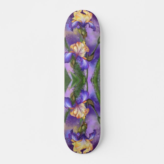 Skateboard Belle planche à rouille Iris Flower (Devant)