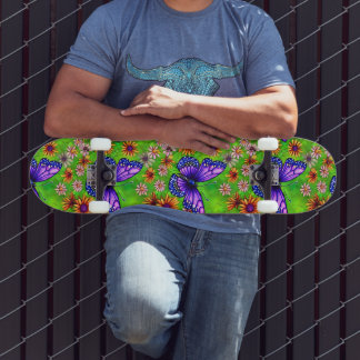 Skateboard Belle prairie à papillon pourpre