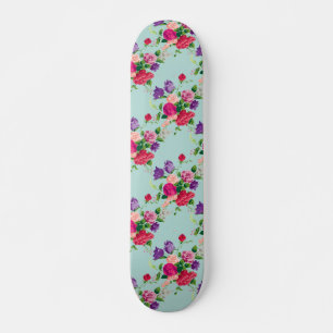 Skateboard belle, vintage, menthe, floral, rose, mignonne, gi