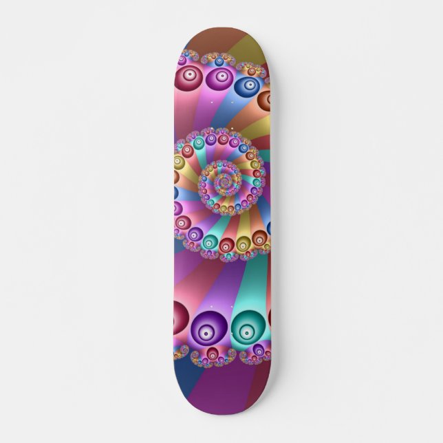 Skateboard Belles couleurs arc-en-ciel Art fractal Abstrait (Devant)