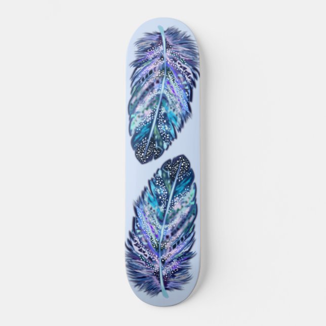 Skateboard Belles plumes - Choisissez vos couleurs préférées (Recto)