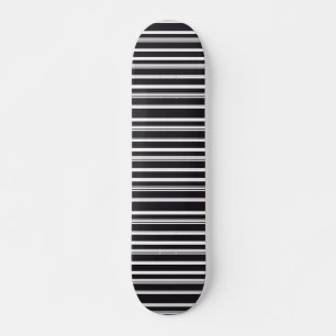 Skateboard Belles rayures blanches noires