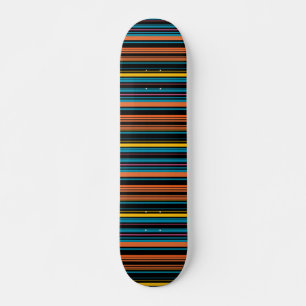 Skateboard Belles rayures bleues noires