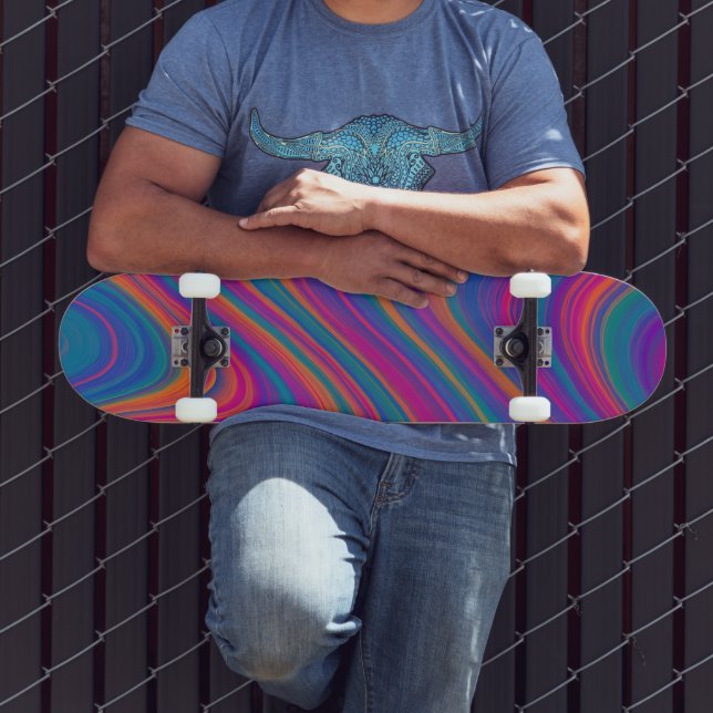 Skateboard Belles Volutes de Couleur (Extérieur 3)