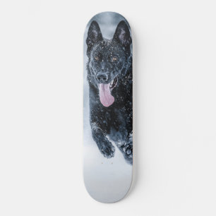 Skateboard Berger allemand noir dans la couverture de duvet d