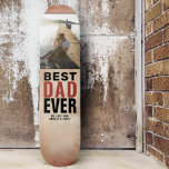 Skateboard Best Dad Ever Watercolor Father`s Day Photo<br><div class="desc">Best Dad Ever Watercolor Father`s Day Photo skateboard. Blush orange watercolor background with the best dad ever text is in trendy typography. Customize the text and add your photo.</div>