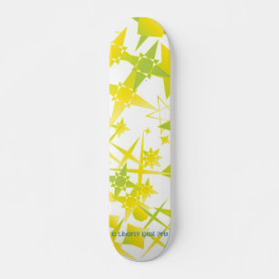SKATEBOARD BEST SKATEBOARDS - ÉTOILES JAUNES SUR BLANC