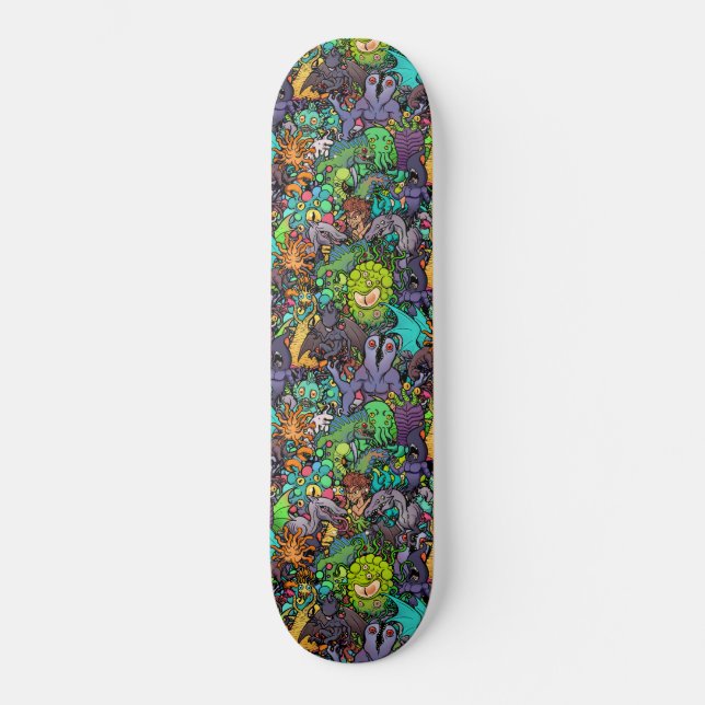 Skateboard Bestiaire de Cthulhu Lovecraft Mythos Chibi (Recto)