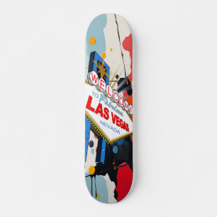 Skateboard Bienvenue sur le panneau Pop Art Las Vegas Nevada