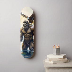 Skateboard Bigfoot avec un aigle sur son épaule