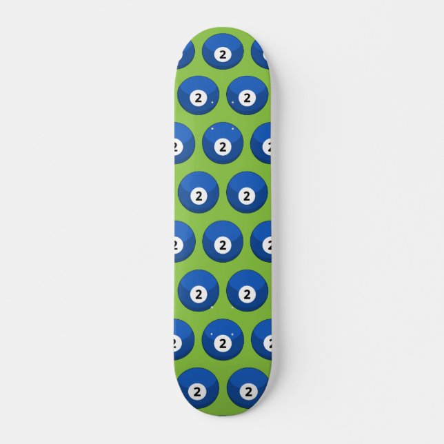 Skateboard Billard bleu numéro deux Motif (Devant)