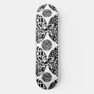 Skateboard "Bird Creature" B&W Abstrait