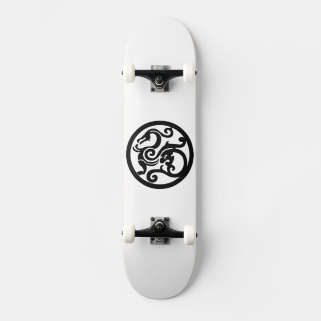 Skateboard Black and White Dragon (Recto)