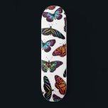 Skateboard Black Colorful Butterflies<br><div class="desc">This modernes, artsy, et cool pattern sont perfect pour le meilleur et le stylish woman. Objets fonctionnels a main-painted colorful neon (rose, bleu, vert, jaune, orange, teal) watercolor and black butterfly pattern on top of a white background. C'est beau, élégant, bohemian, et pretty. ***NOTE DE CONCEPTION For any custom design...</div>