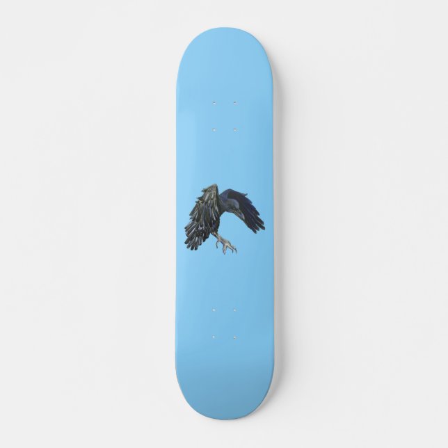 Skateboard Black Crow Master of Time Illustration Sky Blue (Devant)