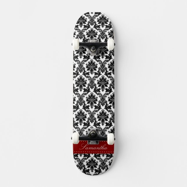 Skateboard Black Damask Lace Broquade Old School Skate (Recto)