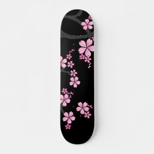 Skateboard Black Pink Sakura design japonais ::
