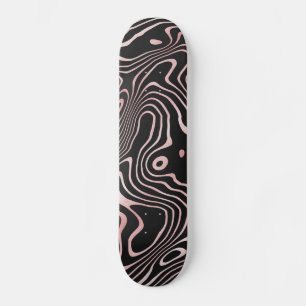 Skateboard Black Rose Gold tourbillon liquide Résumé Design