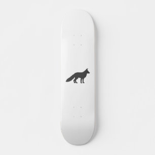 Skateboard Black silhouette of a fluffy Fox