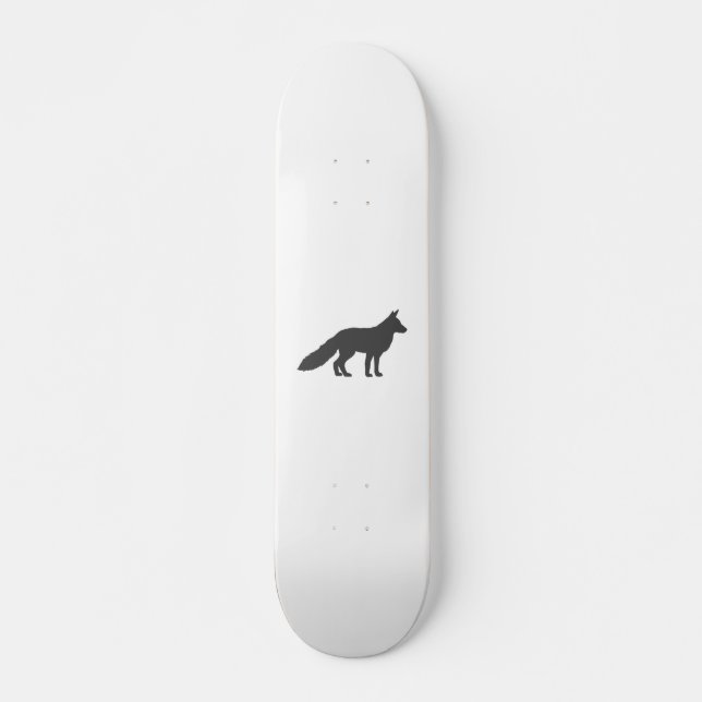 Skateboard Black silhouette of a fluffy Fox (Devant)