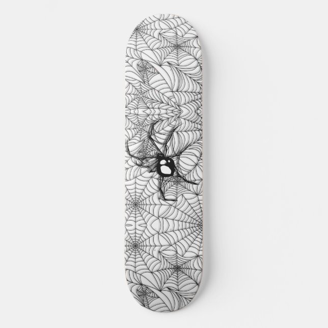 Skateboard Black Spider - Blanc (Recto)