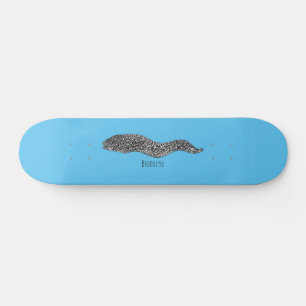 Skateboard Black spotted moray eel cartoon