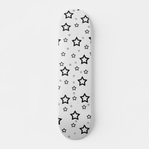 Skateboard Black Stars on White Arrière - plan : Patinage