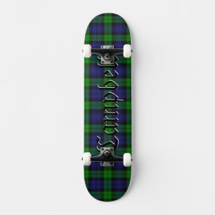 Skateboard Black Watch Campbell Tartan Scottish Plaid Motif