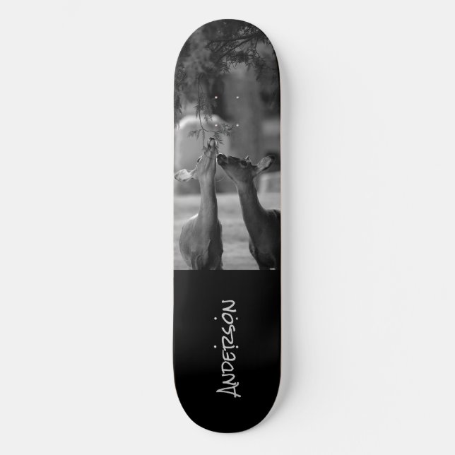 Skateboard Black White Deer Lovers (Recto)