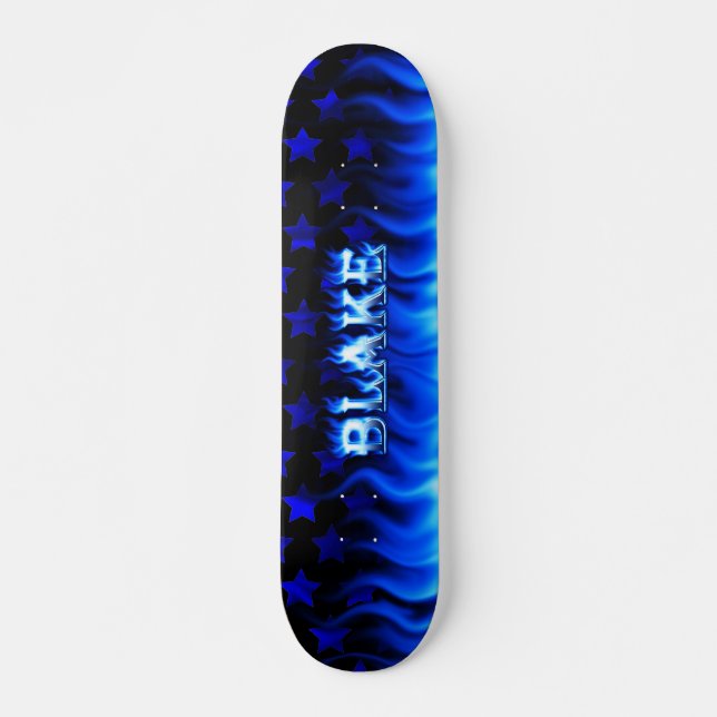Skateboard Blake blue fire Skatersollie skateboard. (Devant)