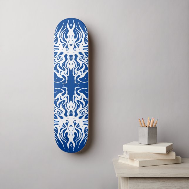 Skateboard Blanc Abstrait Broken Heart Conception tribale (Art mural)