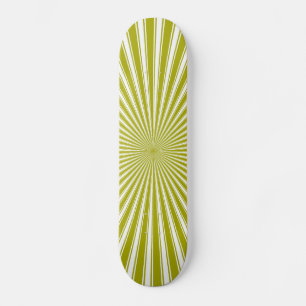 Skateboard Blanc et Lime Funky rayé Art Abstrait rayé