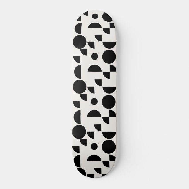 Skateboard Blanc Moderne Elégant Tribal Géométrique (Recto)