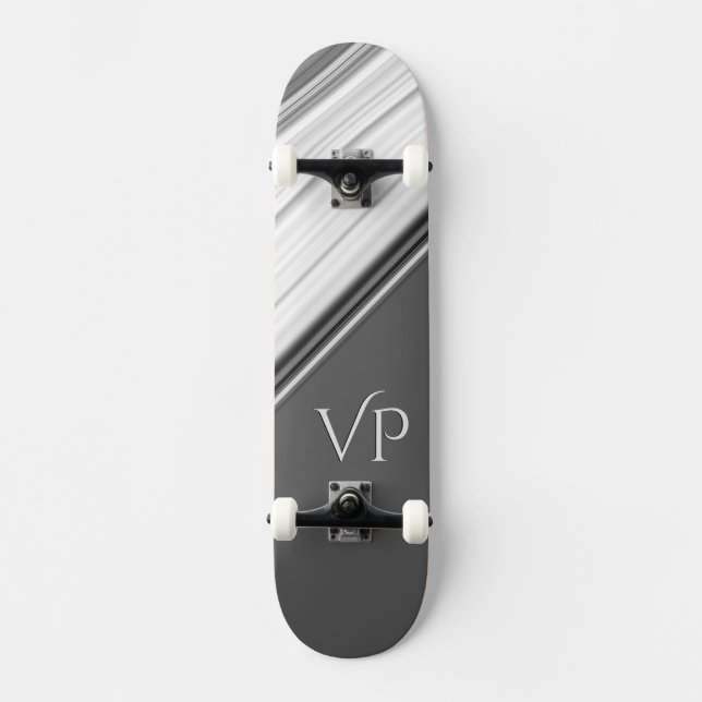Skateboard Blanc moderne sur gris personnel (Recto)