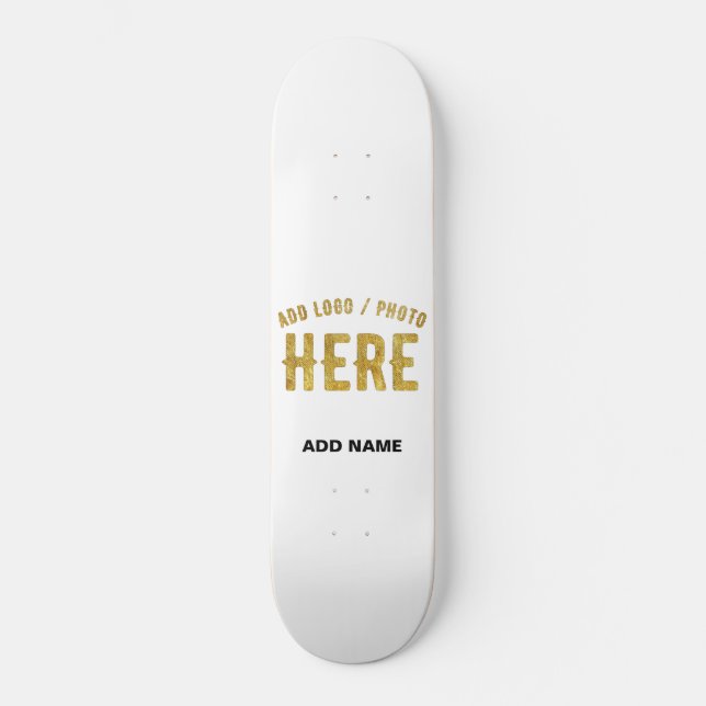 SKATEBOARD BLANC PERSONNALISABLE MODERNE ET ÉLÉGANT, MARQUE V (Recto)