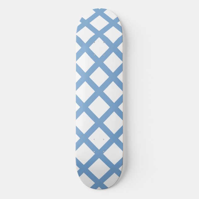 Skateboard Bleu Blanc Arlequin Diamond Motif (Recto)
