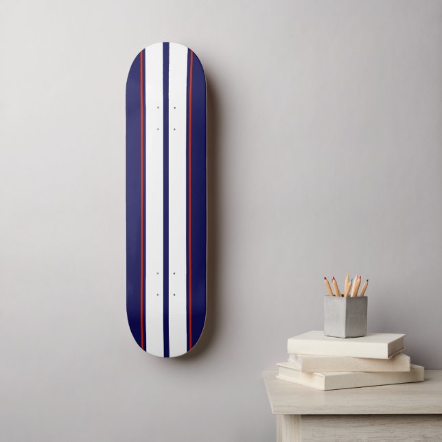 Skateboard Bleu, blanc et rouge Classy (Art mural)