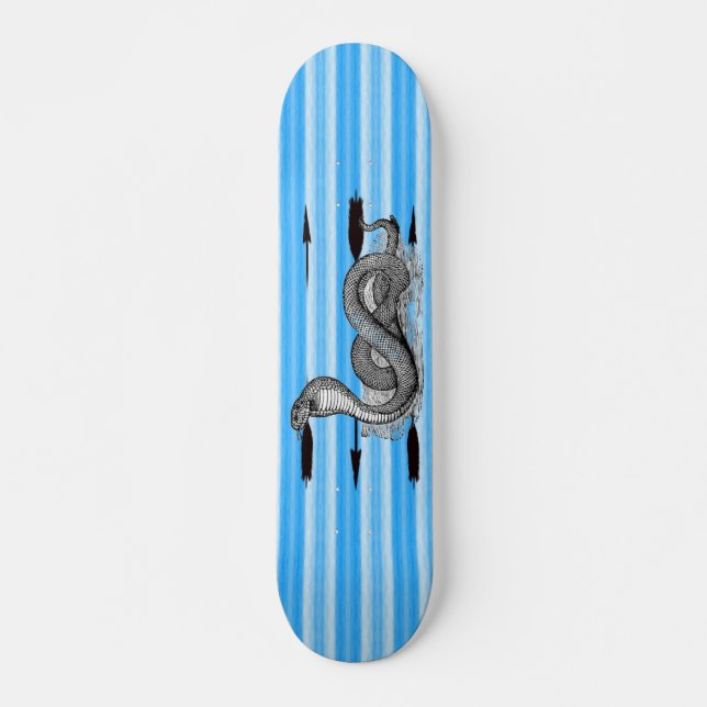 Skateboard Bleu Cobra - Customisé (Devant)