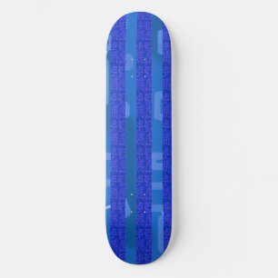 Skateboard Bleu Cool Chic Bleu Géométrique Bleu Drôle