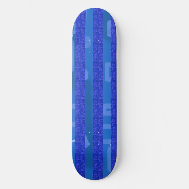 Skateboard Bleu Cool Chic Bleu Géométrique Bleu Drôle (Recto)